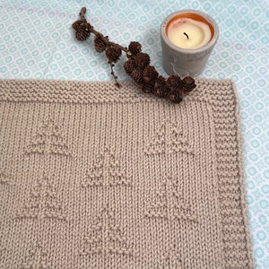Easy knitting pattern Chunky baby blanket Pine Trees pdf