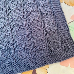 Knitting pattern Aran weight baby blanket Beading pdf