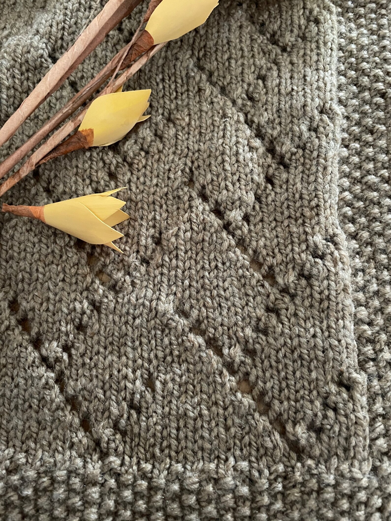 Easy Knitting Pattern Chunky Baby Blanket Branching Out Etsy