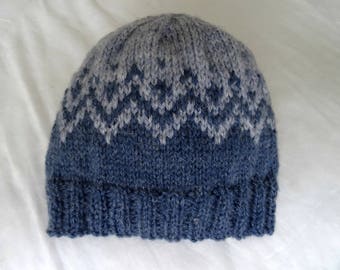 Knitting pattern DK beanie baby child adult hat Mountain pdf