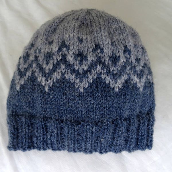 Knitting pattern DK beanie baby child adult hat Mountain pdf