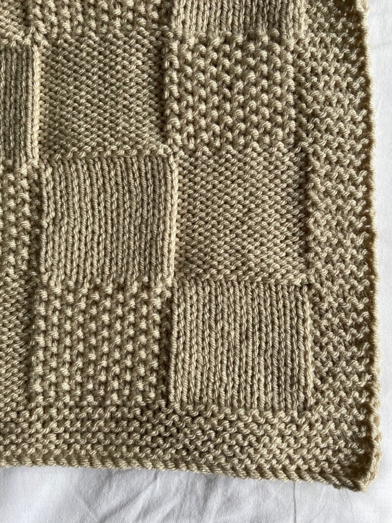 Easy Knitting Pattern Baby Blanket Chunky Patches Etsy