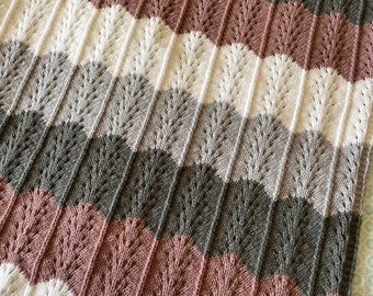 Knitting pattern DK baby blanket Dawn Hills