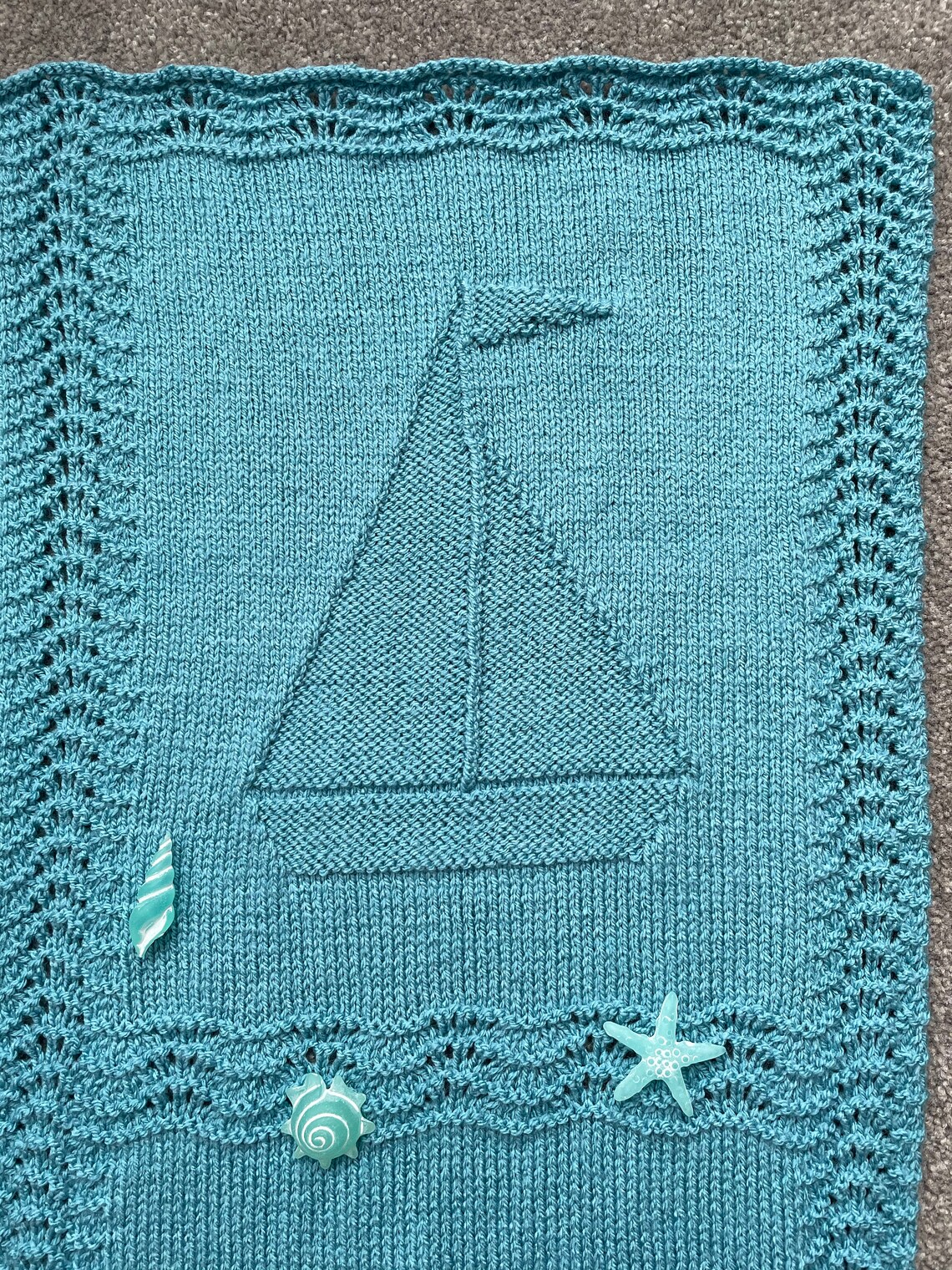 Knitting Pattern Sailing Boats Baby Blanket Dk Etsy UK