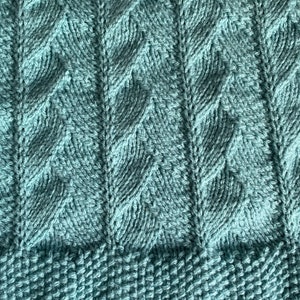 Knitting pattern DK baby blanket Aloe Leaves pdf zdjęcie 4