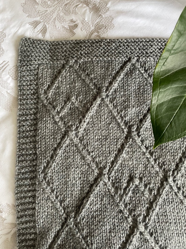 Knitting Pattern Chunky Baby Blanket Lacy Diamonds - Etsy