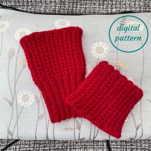 Knitting pattern DK Ribbed and Lacy boot toppers pdf
