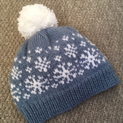 Knitting Pattern DK Hat Snowfall Etsy