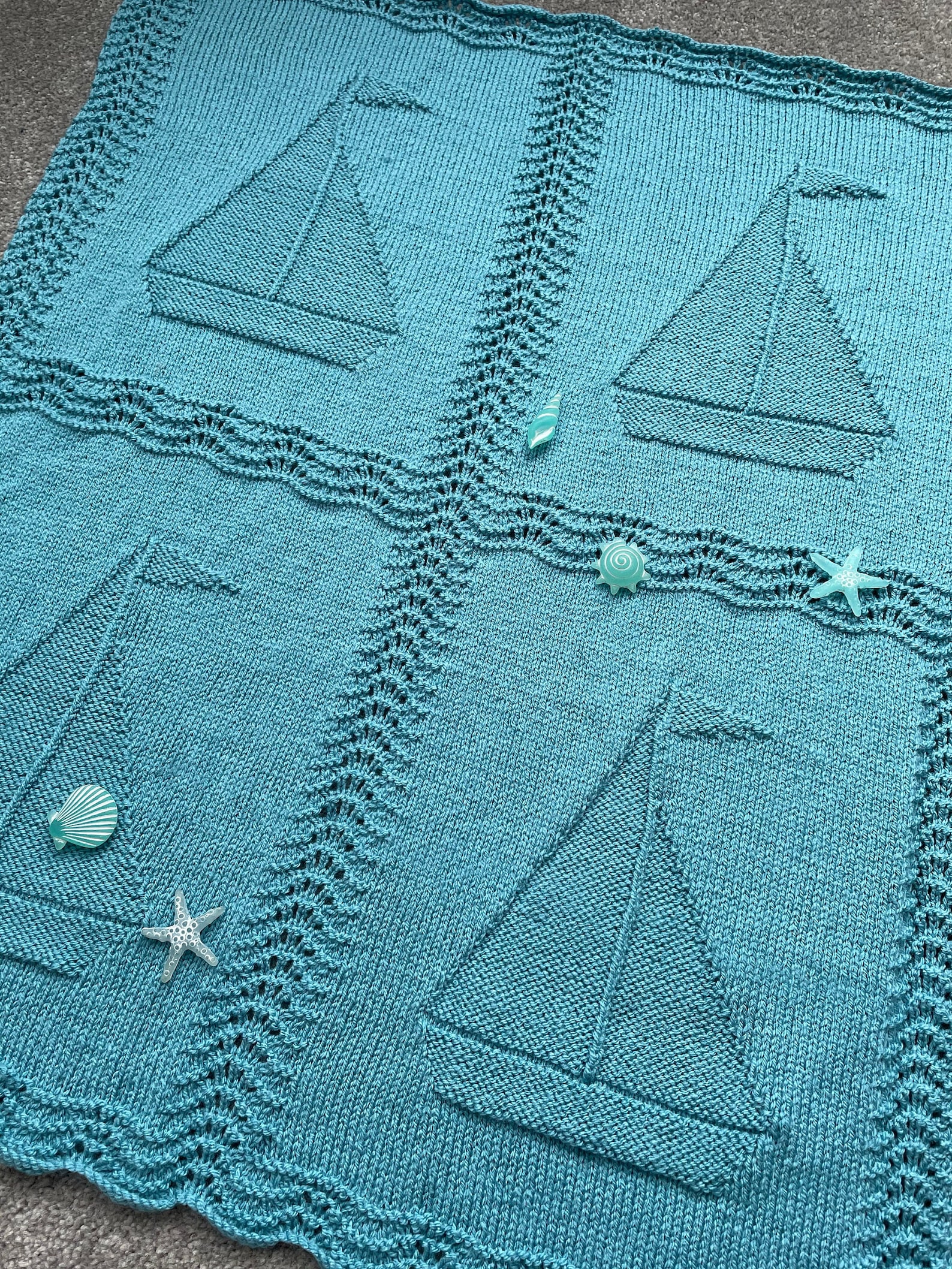 Knitting Pattern Sailing Boats Baby Blanket Dk Etsy UK