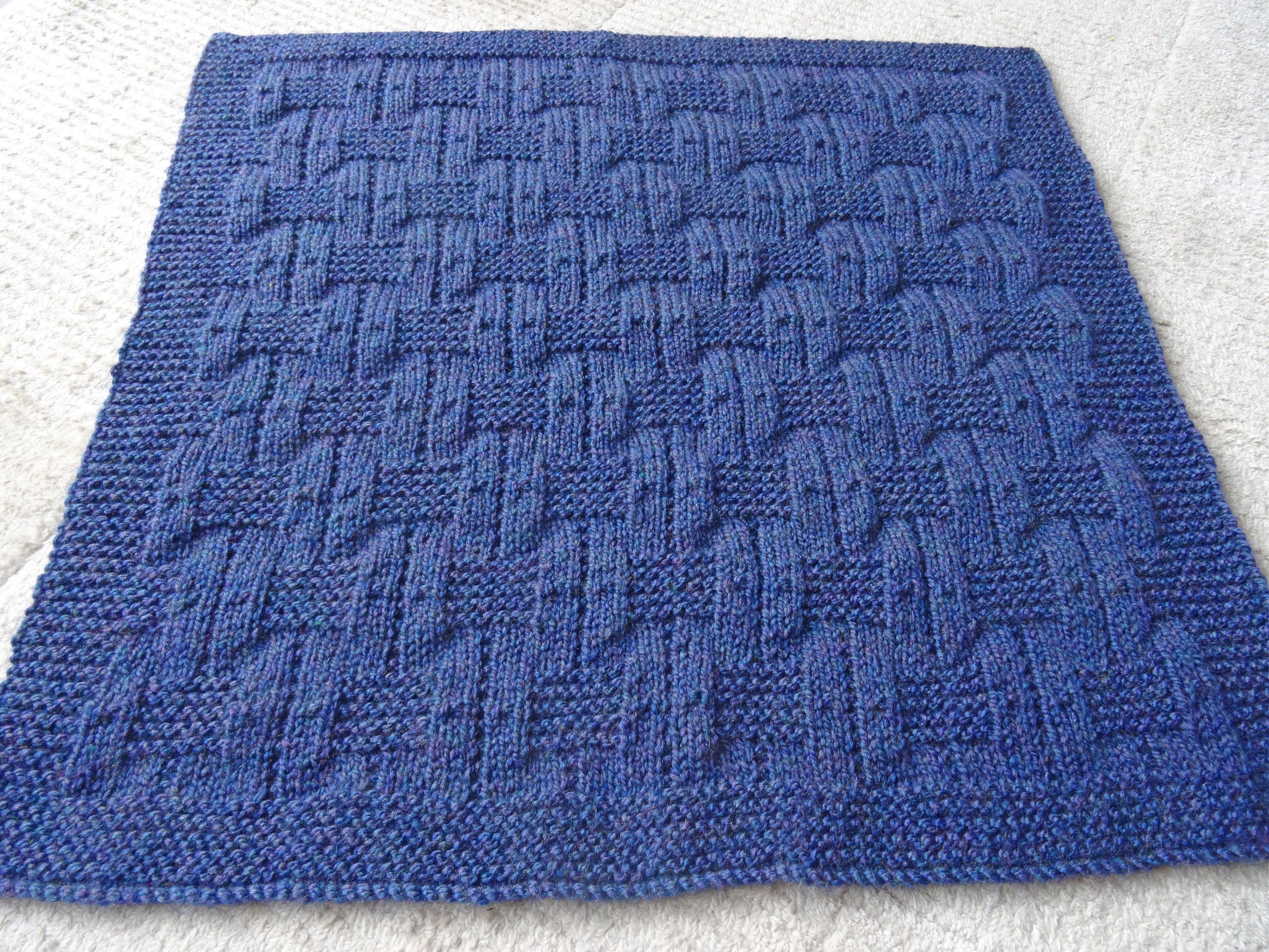Easy Knitting Pattern Chunky Baby Blanket Ocean Blue Etsy