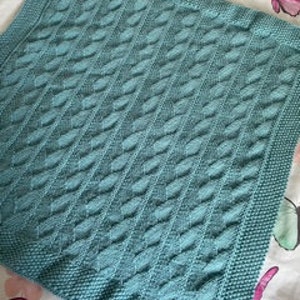 Knitting pattern DK baby blanket Aloe Leaves pdf zdjęcie 3
