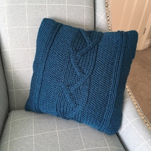 Knitting pattern  Super Chunky cushion pillow cover Lazy Days pdf