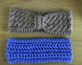 Knitting patterns Cabled and Lacy headbands