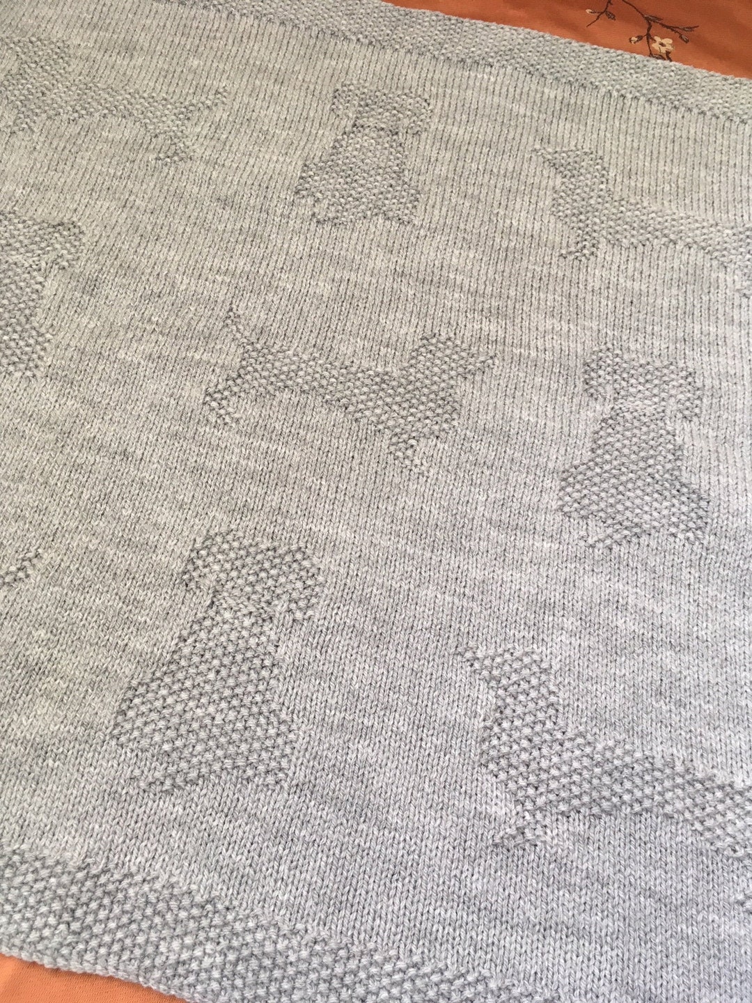 Knitting Pattern Baby Blanket Dk Puppies Etsy