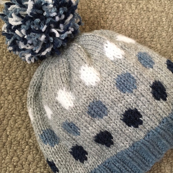 knitting pattern dk hat Dot a Lot