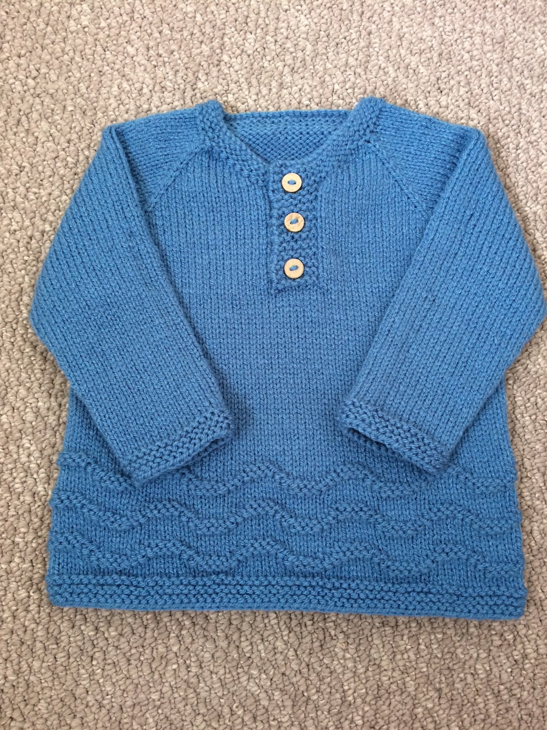 Easy Knitting Pattern Baby Sweater Baby Waves Etsy