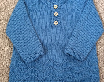 Easy knitting pattern baby sweater Baby Waves