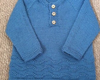 Easy knitting pattern DK baby sweater Baby Waves pdf