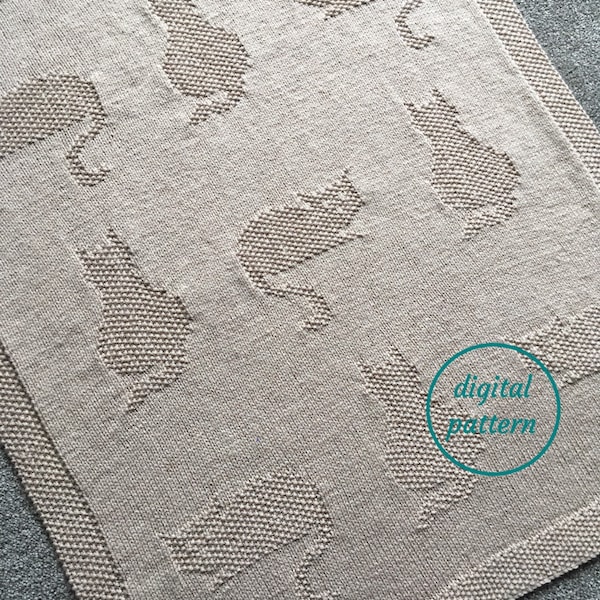 Cat Blanket Knitting Pattern - Etsy UK