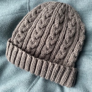 Knitting pattern DK and Chunky cabled beanies Together image 3