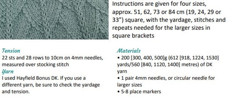 Knitting pattern DK baby blanket Aloe Leaves pdf zdjęcie 5