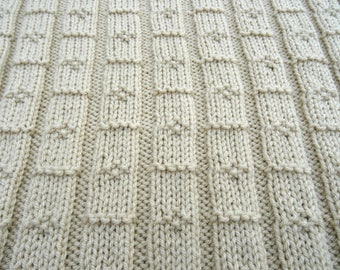 Easy knitting pattern chunky baby blanket diamond lines