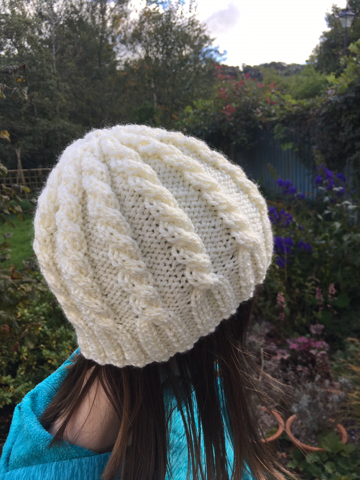 Knitting Pattern Cabled Hat DK and Chunky Duet Etsy