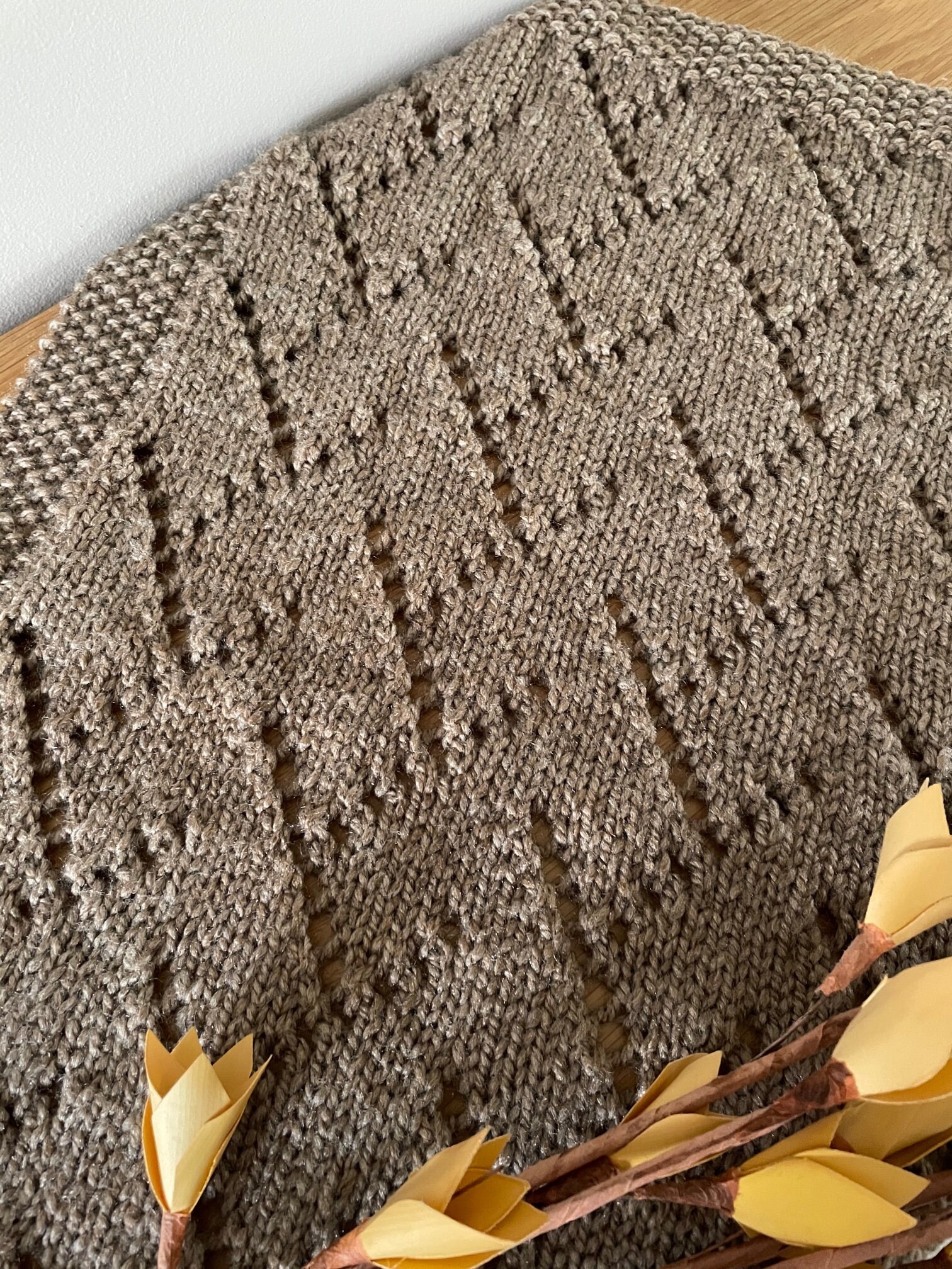 Easy Knitting Pattern Chunky Baby Blanket Branching Out Etsy