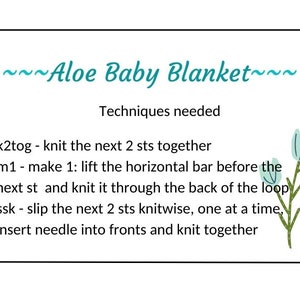 Knitting pattern DK baby blanket Aloe Leaves image 6