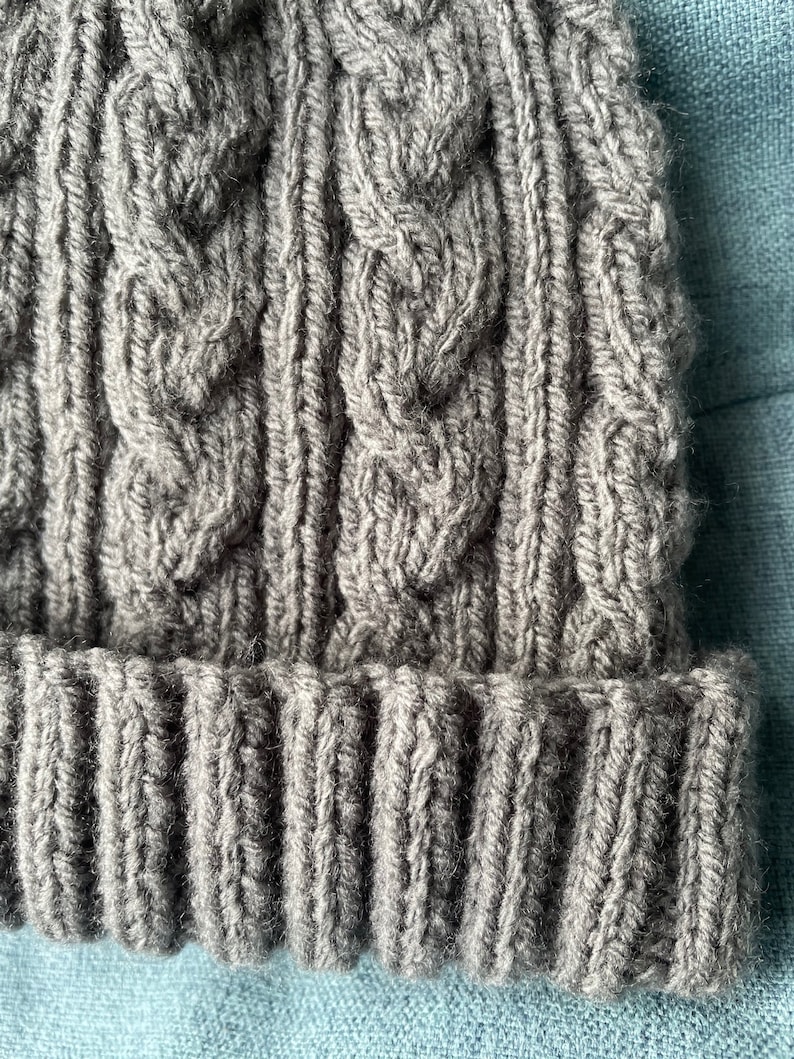 Knitting pattern DK and Chunky cabled beanies Together image 4