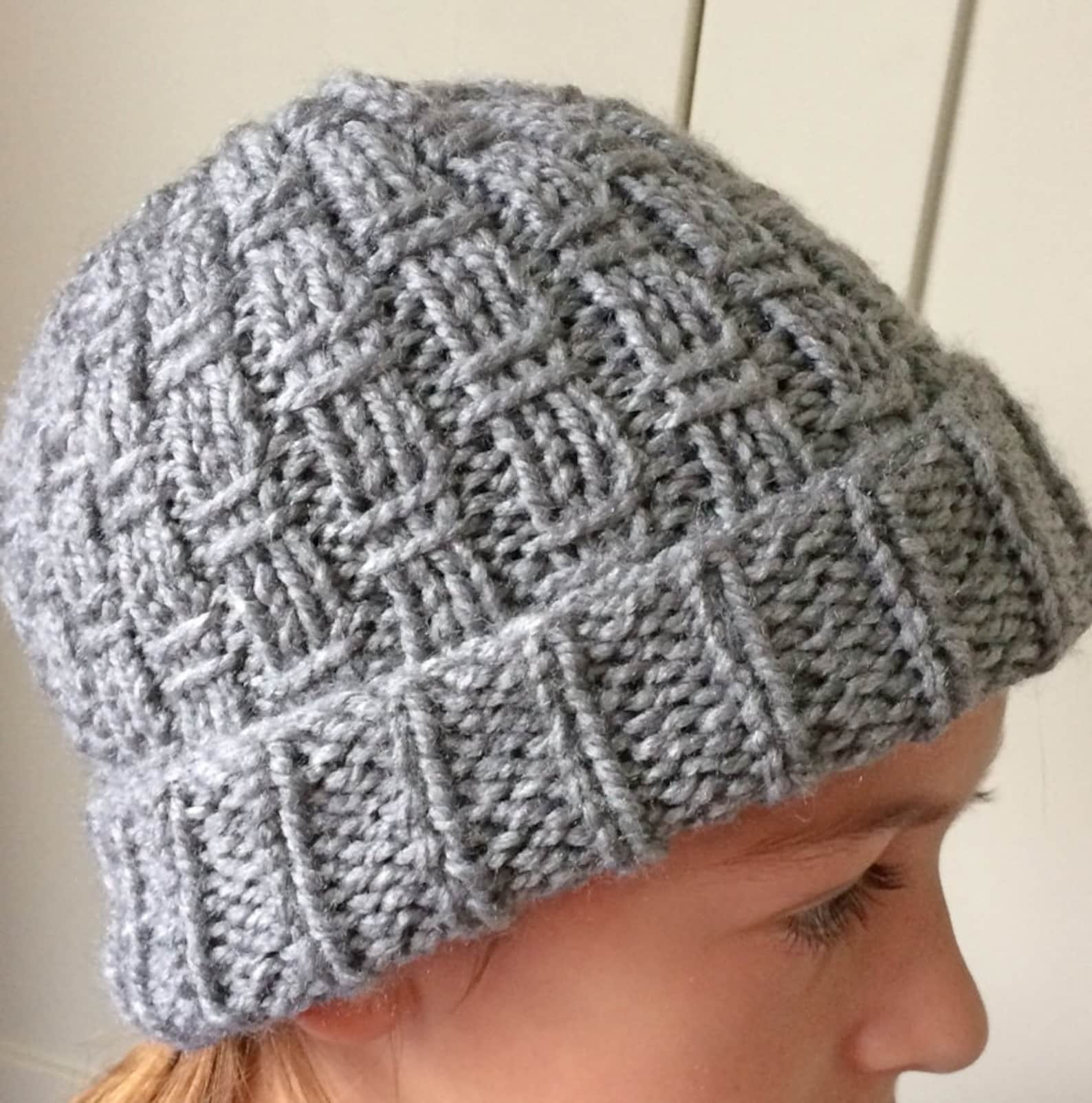 Easy Knitting Pattern Chunky Hat Over the Line Pdf - Etsy