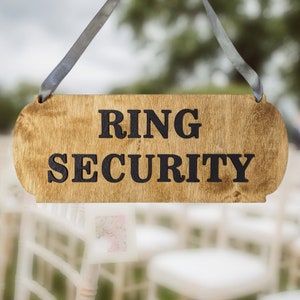 Ring bearer sign - Laser cut wood ring security sign for weddings