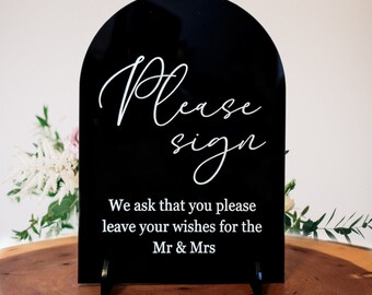 Acrylic wedding sign - please sign our guest book acrylic wedding decoration