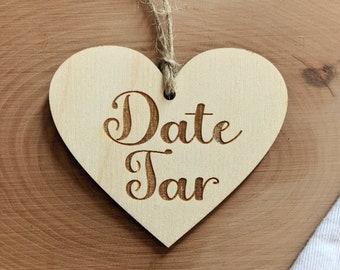 Date jar sign wood wedding decor heart sign with twine date night ideas