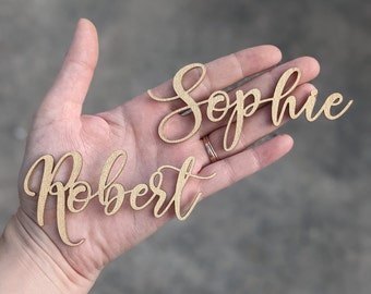 Wedding place cards personalized wood place card name cut outs