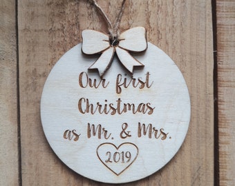 Our 1st Year as Husband & Wife Ornament 2023 Christmas - Etsy