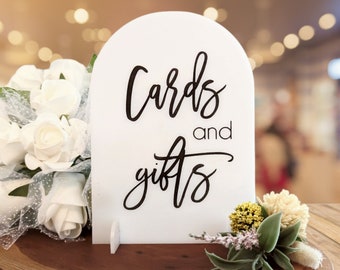 Acrylic sign Cards and Gifts wedding sign