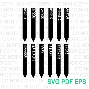 Vegetable garden markers instant download cut file svg pdf eps