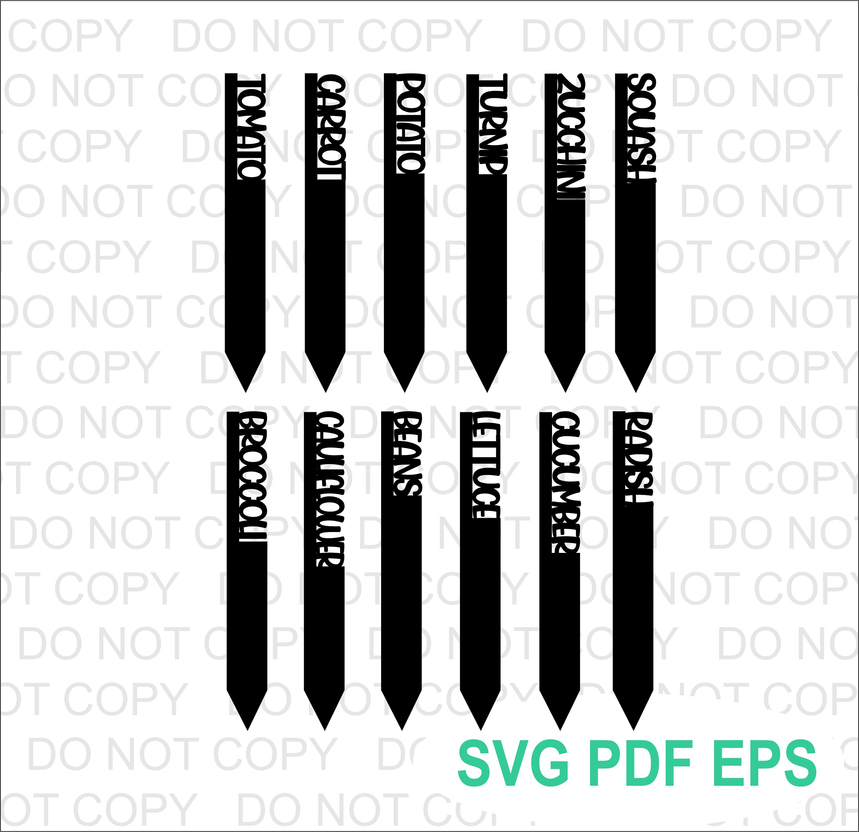 Vegetable Garden Markers Instant Download Cut File Svg Pdf Eps Etsy