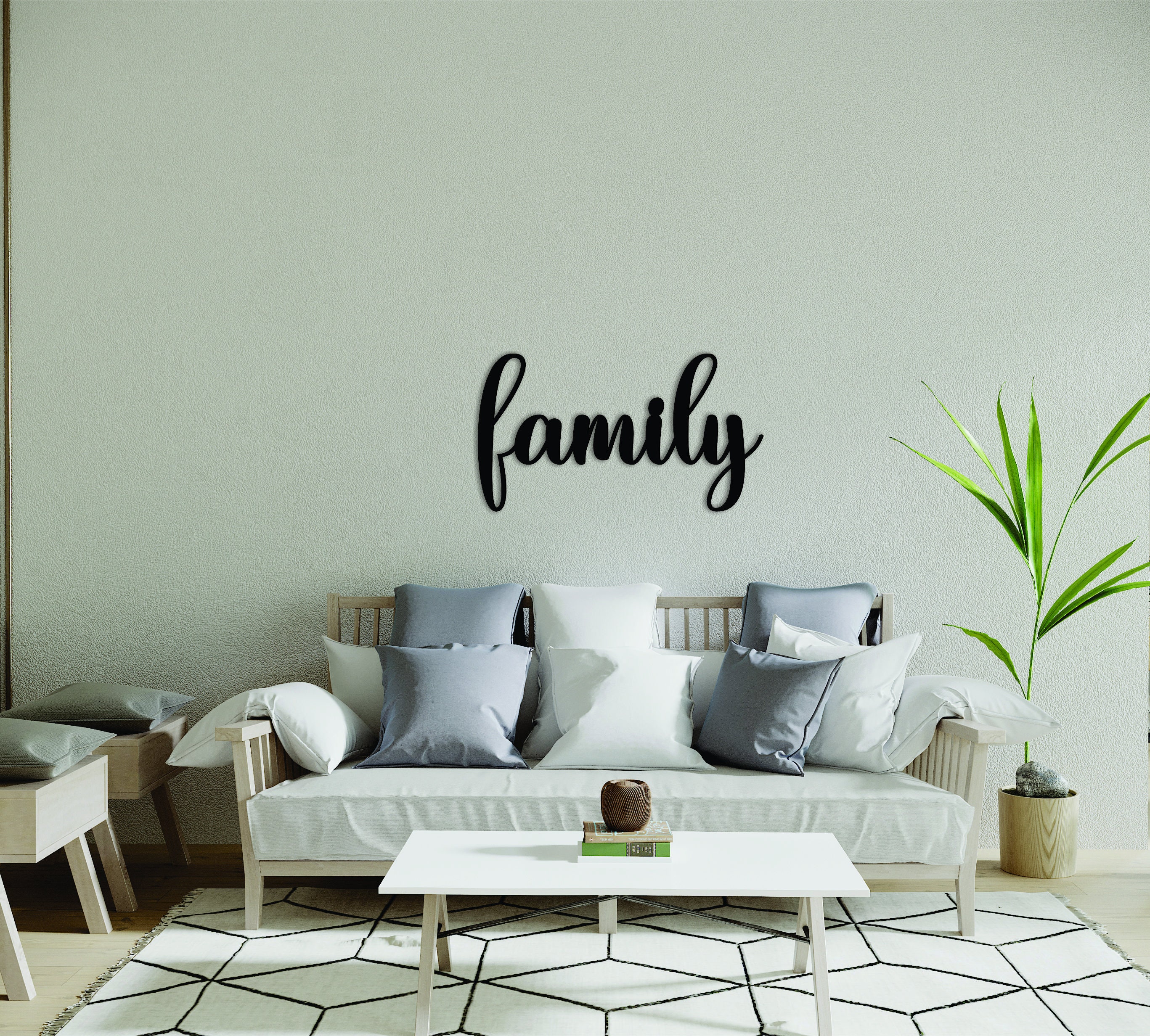 Wood family word wall art | Etsy