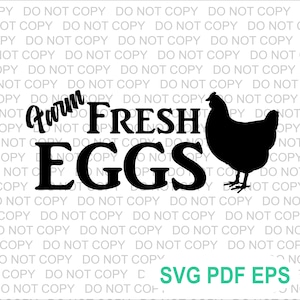 Farm fresh eggs sign instant download svg pdf eps