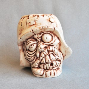 Zombie Tiki Mug, Zombie porcelain cup, Boyfriend Gift, handmade mug, Christmas Gift
