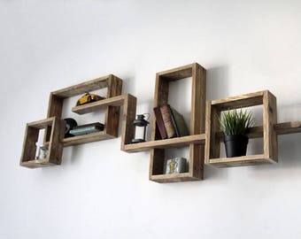 RADJA pallet recycled wood wall shelf
