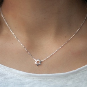 Star of David Necklace in Sterling Silver or 16k gold plated, Judaica Jewelry, David Star,Jewish Jewelry, Gift idea