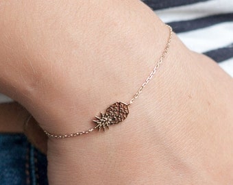 Pineapple Bracelet in Silver.  Fruit Bracelet.  Pineapple Jewelry. Silver or Gold Fill