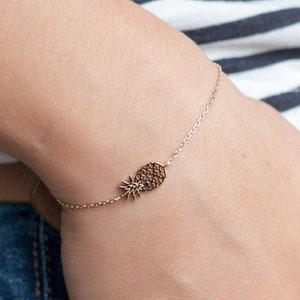 Armband mit Ananas aus Silber oder vergoldet