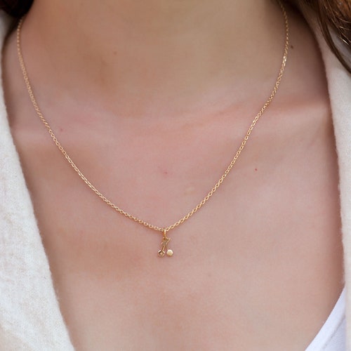 Cherries Necklace 16 K Gold-filled 
