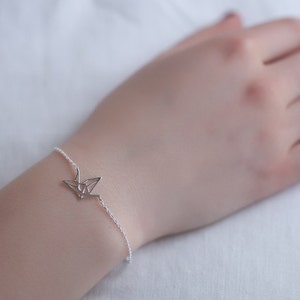 Origami Crane Bracelet Gold Fill or Silver image 5