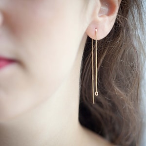 Versatile threader chain earrings in Silver or Gold fill Wire Earrings Chain earrings image 4