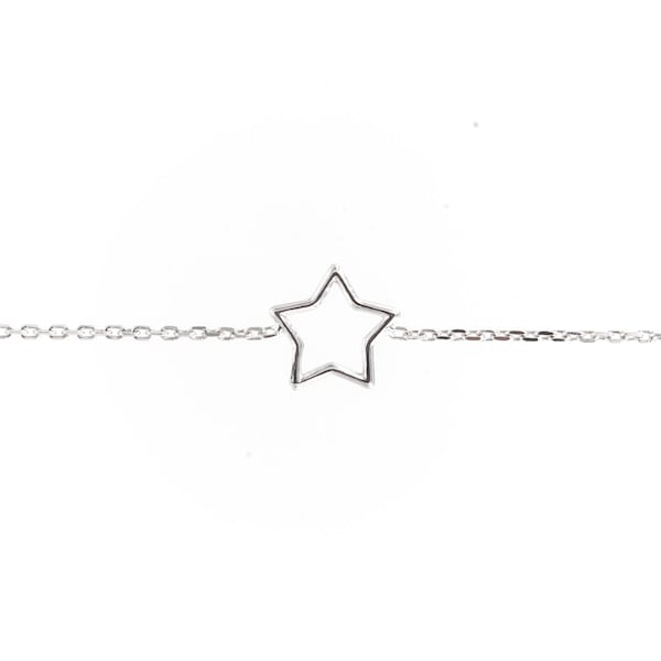 Tiny Silver Star Bracelet in Sterling Silver